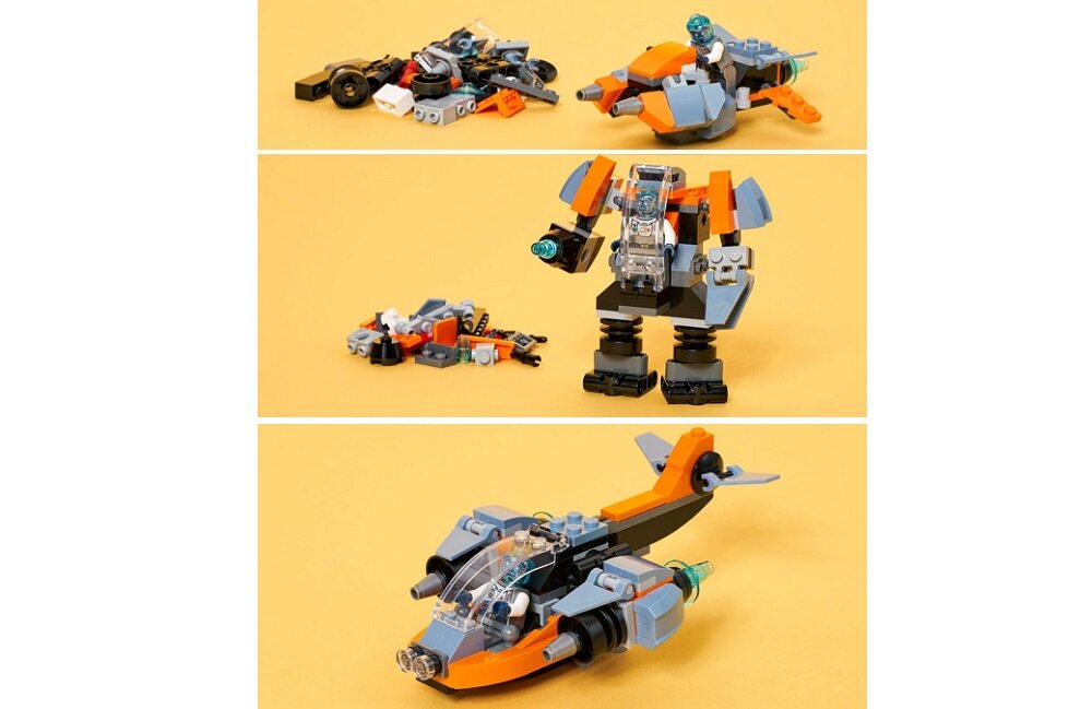 LEGO Creator Cyberdron 31111 przygody w kosmosie Budowanie i przerabianie wciągnie małych budowniczych model 3 w 1