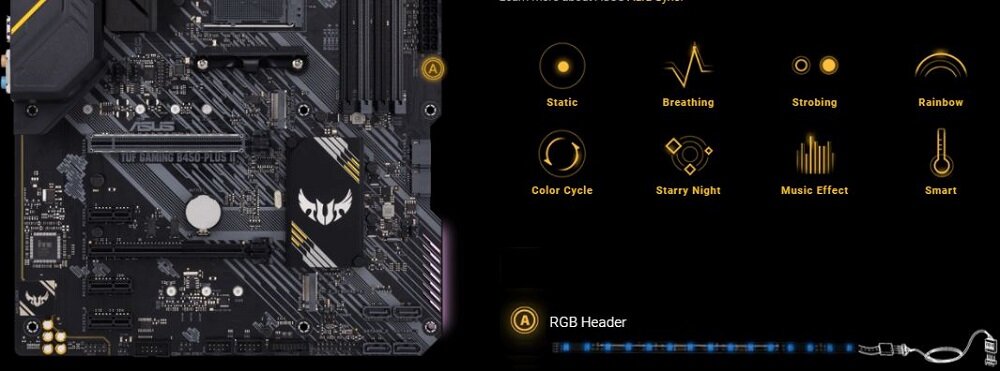 Płyta główna ASUS Tuf Gaming B450-Plus II - oswieltenie