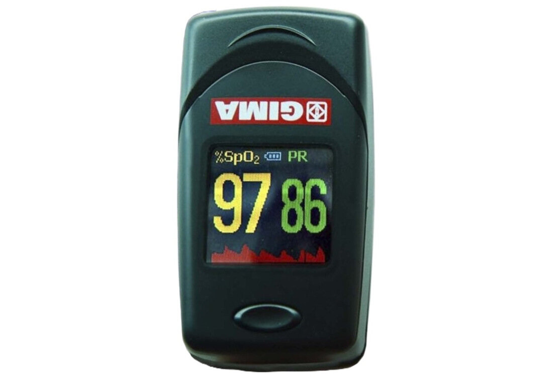 Pulsoksymetr GIMA OXY-6 Wykres słupkowy częstość tętna wskaźnik perfuzji PI analiza stan zdrowia