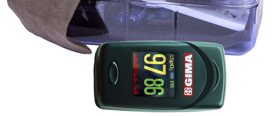 Pulsoksymetr GIMA OXY-6 wyświetlacz ustawienia cztery kierunki odczyt komfort pozycja