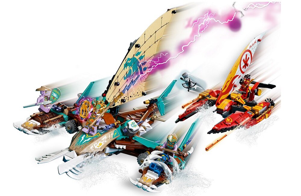 LEGO Ninjago Morska bitwa katamaranów 71748 Zabawa napędzana wyobraźnią nie zawiera żadnych elementów elektronicznych