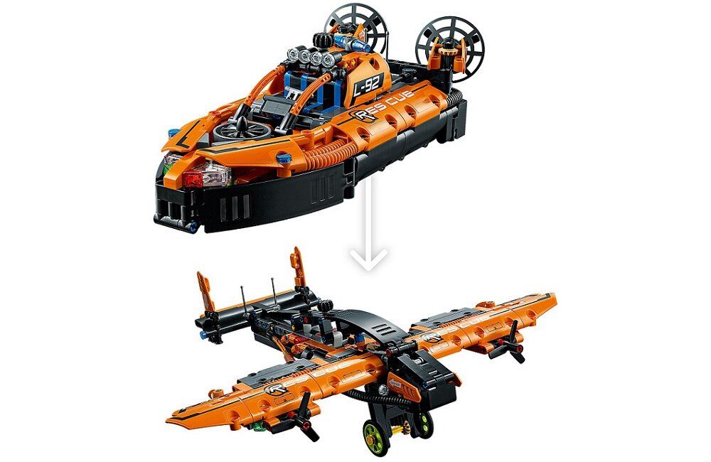 LEGO Technic Poduszkowiec ratowniczy 42120 Możliwości przebudowywania samolot z dwoma silnikami