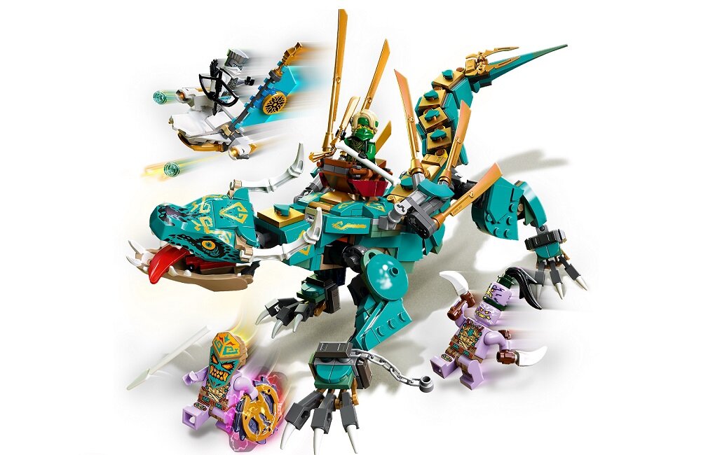 LEGO Ninjago Dżunglowy smok 71746 odgrywanie emocjonujących scen z serialu telewizyjnego LEGO NINJAGO Ciekawy zestaw konstrukcyjny zapewniający kreatywną zabawę