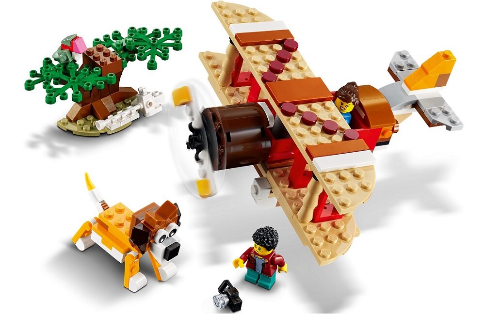 LEGO Creator Domek na drzewie na Safari 31116 Zabawka 3 w 1 dwupłatowiec z lwem katamaran z krokodylem 