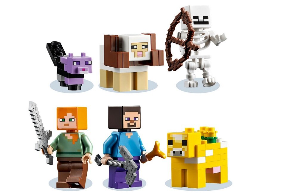 LEGO Minecraft Pierwsza przygoda 21169 Wiele elementów i duże wyzwanie 542 elementów figurki kreatywna zabawa