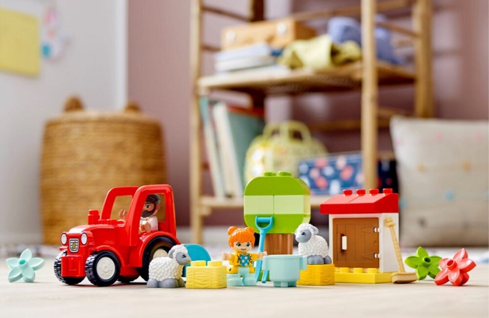 LEGO Duplo Traktor i zwierzęta gospodarskie 10950 Rygorystyczne branżowe standardy jakości wszystkie elementy do siebie bardzo dobrze pasują.