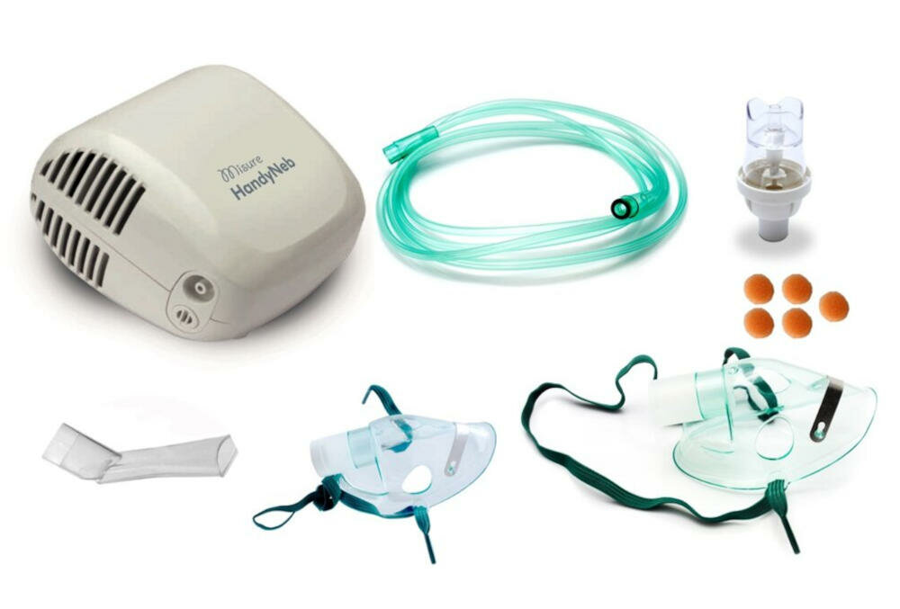 MISURE-Handyneb zestaw urządzenie przewód powietrzny torba zapasowe filtry pojemnik lek maska dorosły dziecko końcówka doustna instrukcja karta gwarancyjna