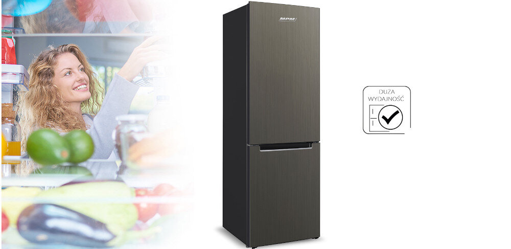 Lodówka MPM-324-KB-35-AA Srebrna front przód główne