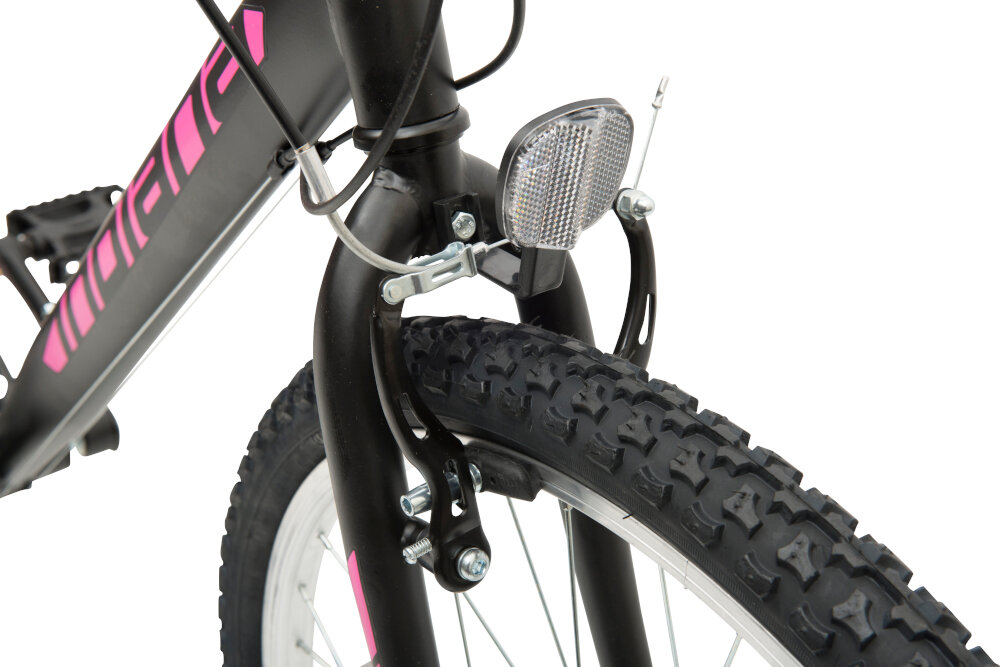 Rower górski MTB INDIANA X-Pulser 1.6 D18 Czarno-różowy mat - hamulec