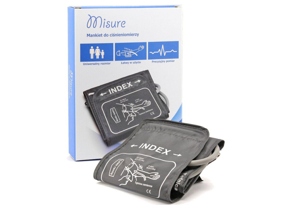 Mankiet MISURE (22-40 cm) Stabilne utrzymanie na ramieniu Mocny rzep i metalowa klamra dobrze przylega do ramienia nie przesuwa się