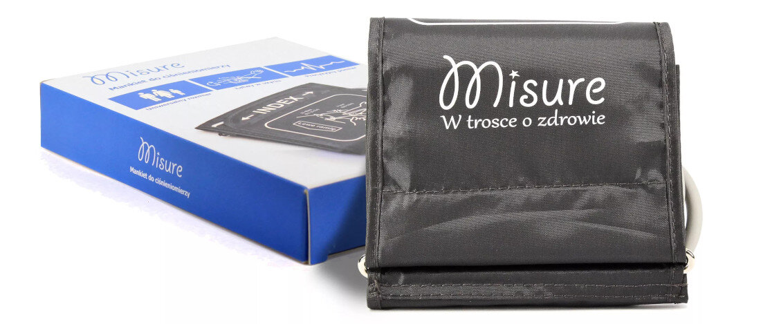 Mankiet MISURE (22-40 cm) Uniwersalne dopasowanie Obwód mankietu 22–40 cm pasuje do większości użytkowników dla całej rodziny kontrola zdrowie