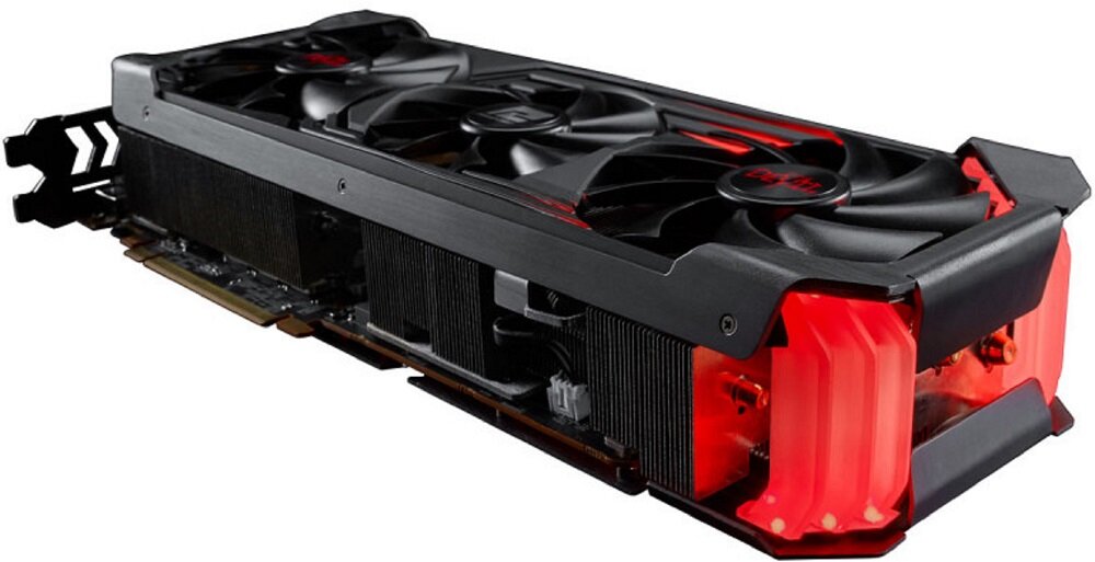 Karta graficzna POWERCOLOR Radeon 6800 Red Devil 16GB - innowacyjna budowa 3 slotowe chłodzenie trzy wentylatory siedem ciepłowodów radiator backplate
