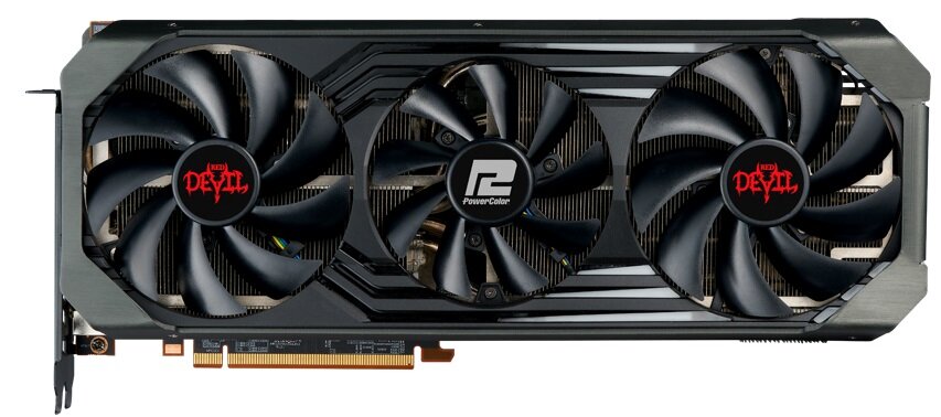 Karta graficzna POWERCOLOR Radeon 6800 Red Devil Limited Edition 16GB - innowacyjna budowa 3 slotowe chłodzenie trzy wentylatory siedem ciepłowodów radiator backplate
