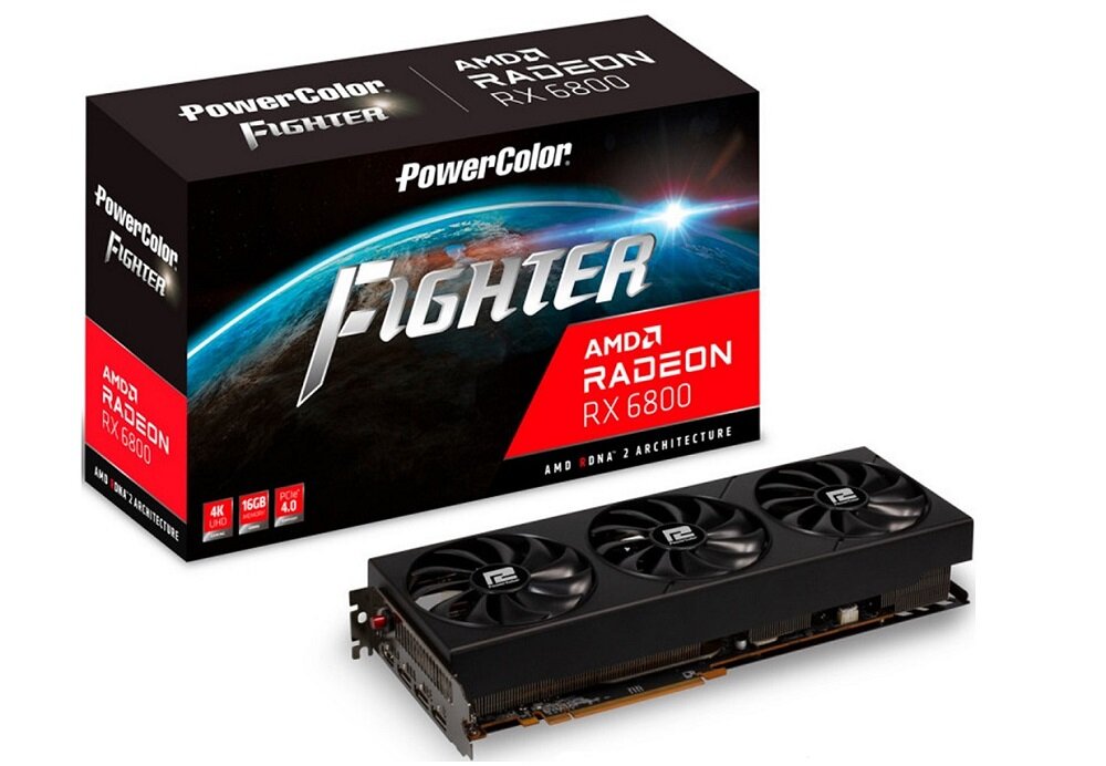 Karta graficzna POWERCOLOR Radeon 6800 Fighter 16GB - maksymalna wydajność rozdzielczość 4K wysoka płynność obrazu aktywny układ chłodzenia wysoka klasa oprawy graficznej
