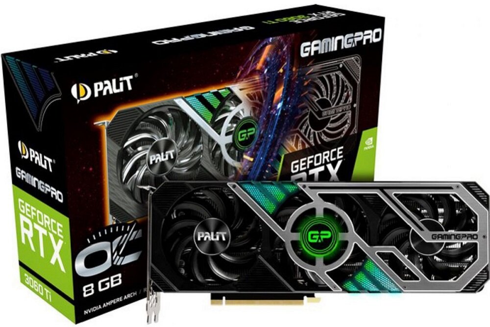 Karta graficzna PALIT Geforce RTX 3060 Ti Gaming Pro OC 8GB - 8GB Pamięci taktowanie 1665 MHz NVIDIA Ampere
