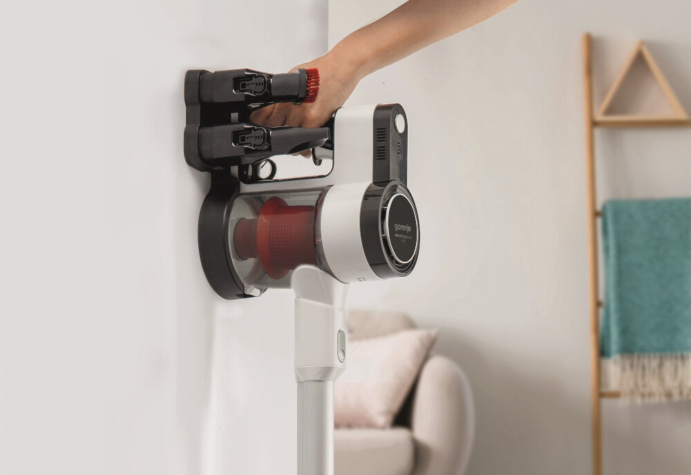 Odkurzacz GORENJE SVC216FMLW przechowywanie podstawa montaz