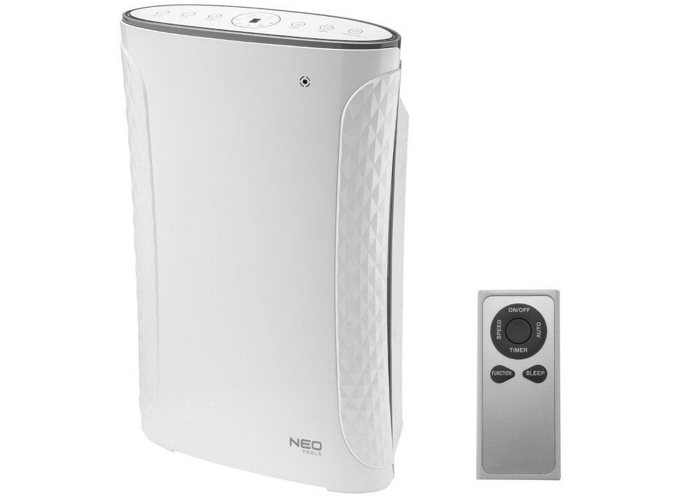 Oczyszczacz powietrza NEO TOOLS 90-127 tryby pracy tryb reczny auto UV ION spot nocny sterowanie pilot panel dotykowy