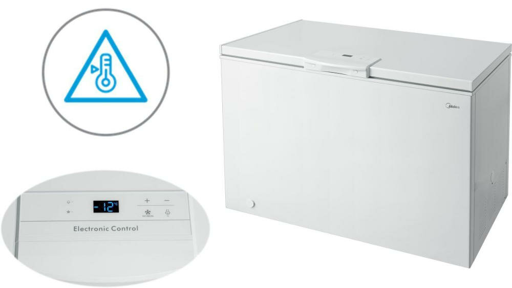 MIDEA-MDRC346FZE01 zamrażarka alarm temperatury
