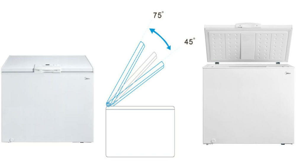 MIDEA-MDRC346FZE01 zamrażarka skrzyniowa równoważna pokrywa