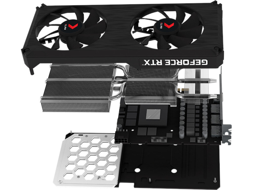 Karta graficzna PNY GeForce RTX 3060 Ti Gaming Revel 8GB efektywne chlodzenie