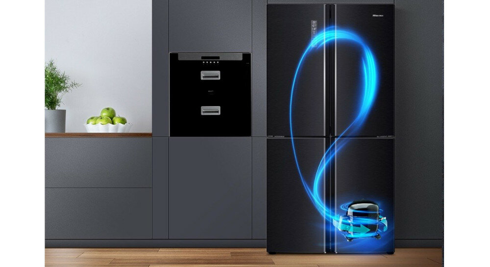 Lodówka HISENSE RS694N4TIE Side by side Kostkarka silnik inwerterowy cicha praca
