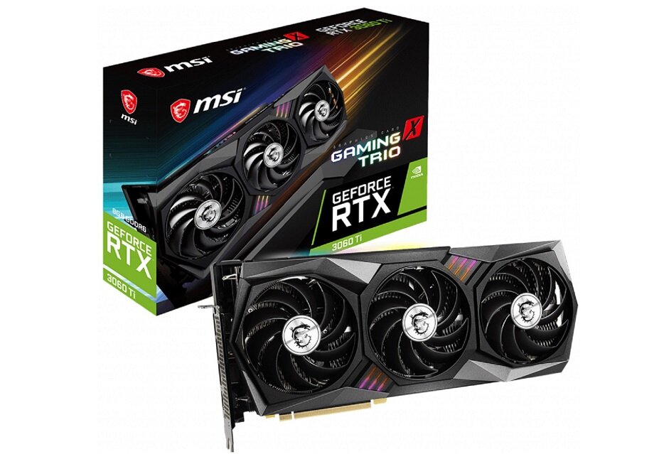 Karta graficzna MSI GeForce RTX 3060 Ti Gaming X Trio 8GB - 8GB Pamięci taktowanie 1830 MHz NVIDIA Ampere