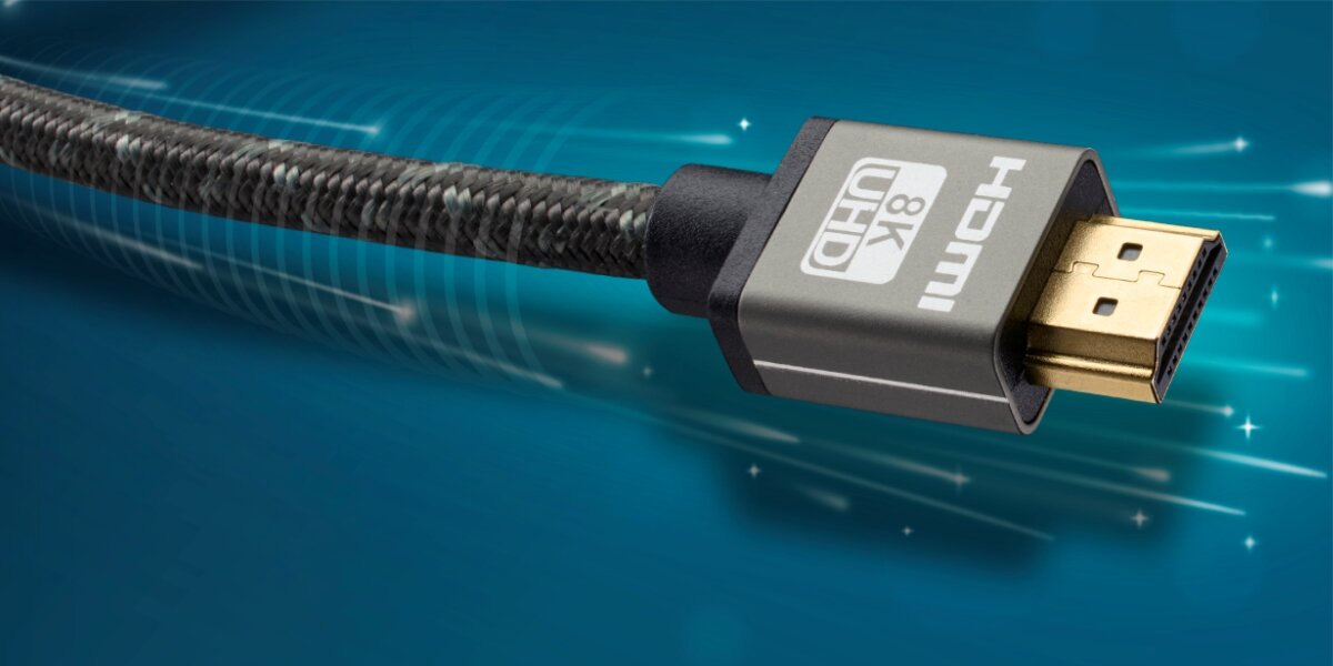 Kabel HDMI-HDMI HAMA 2 m - Profesjonalne połączenie, kabel hdmi na niebieskim tle