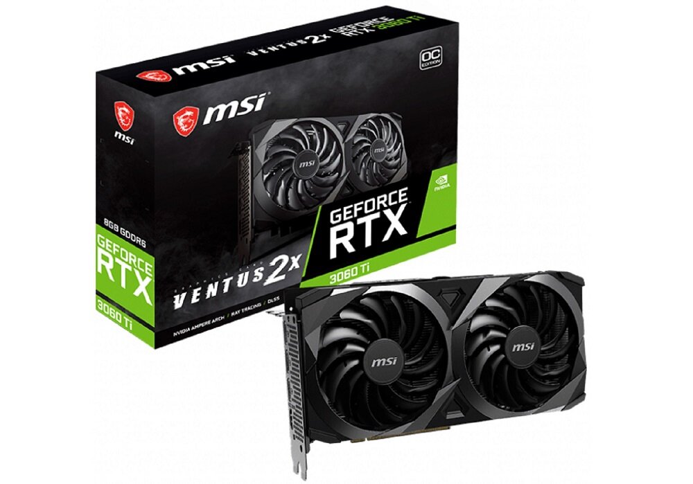 Karta graficzna MSI GeForce RTX 3060 Ti Ventus 2X 8GB - opakowanie wygląd ogólny dobre parametry pracy