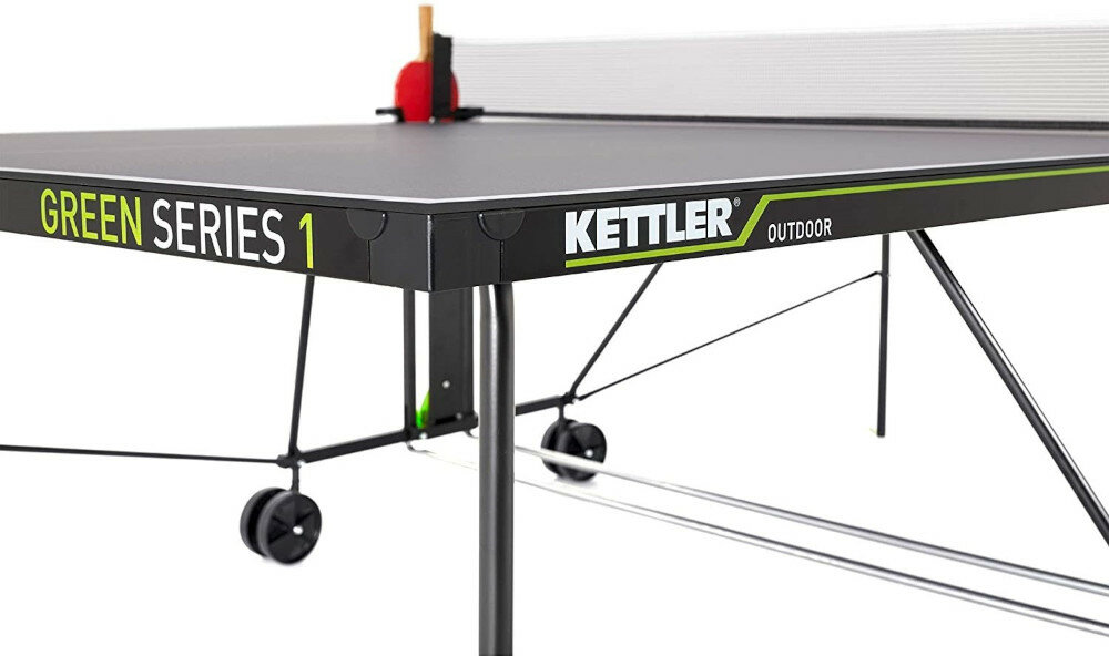 Stół do ping ponga KETTLER Outdoor K1 dla początkujących graczy z wysokiej jakości materiałów nadaje się nazewnątrz
