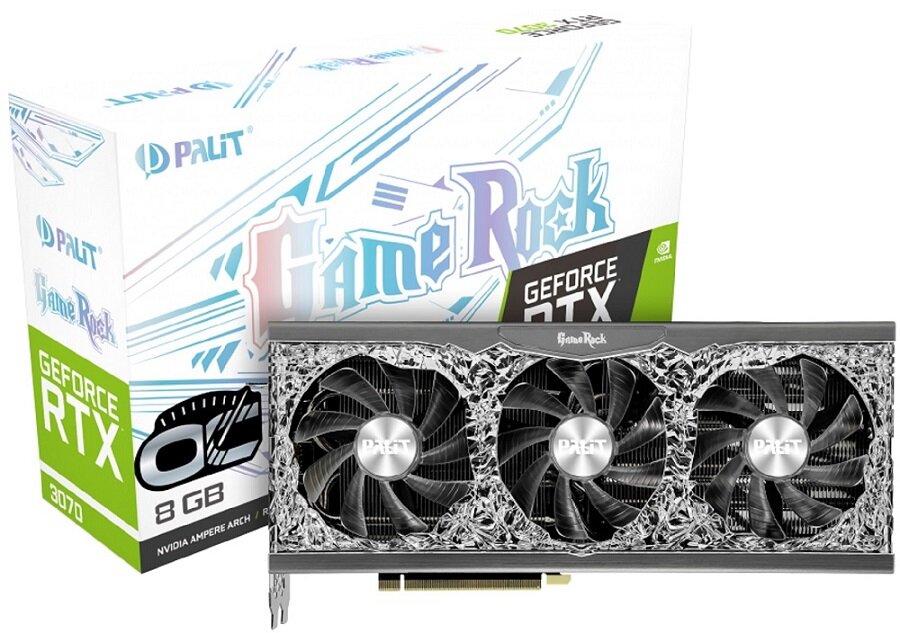 Karta graficzna Karta graficzna PALIT GeForce RTX 3070 GameRock OC 8GB - 8GB oamięci taktowanie 1725 MHz NVIDIA Ampere