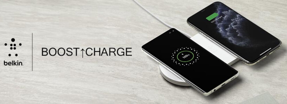 Ładowarka indukcyjna BELKIN Boost Charge Charging Dual Pads 15W wymiary kompaktowe