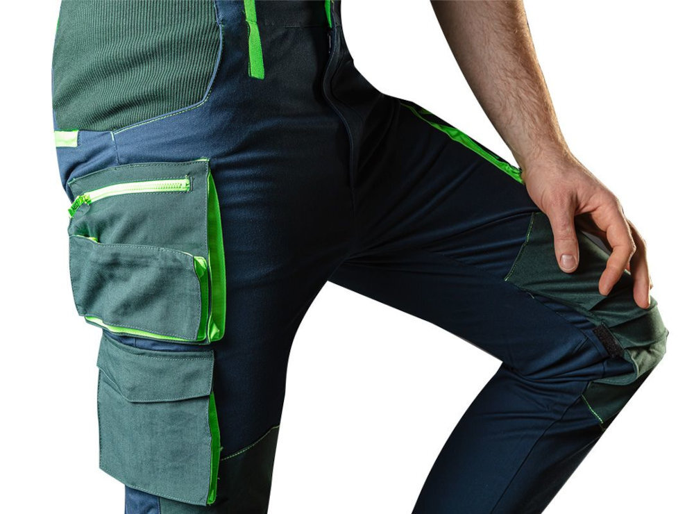 Spodnie robocze NEO TOOLS 81-226-XXL (rozmiar XXL/56) Wzmocnione kolana Obszary narażone na przetarcia wzmocnienie materiał Cordura® wbudowane kieszenie na nakolanniki ochrona zastosowanie