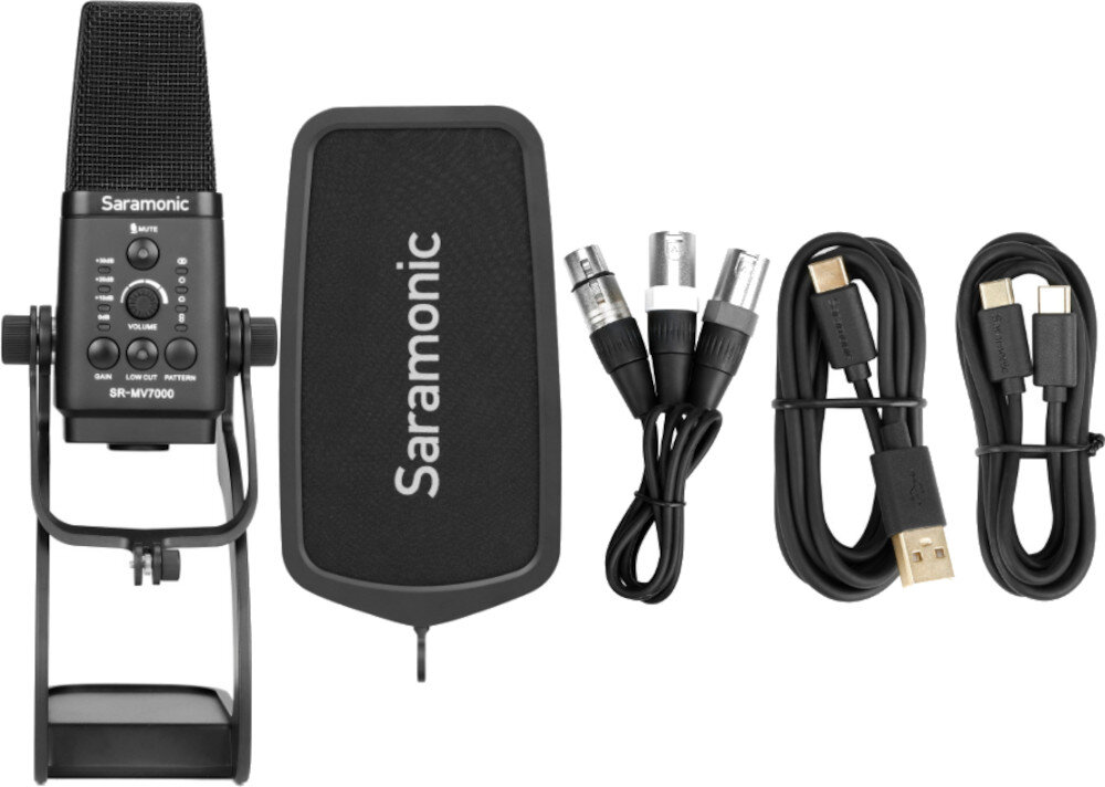 Mikrofon SARAMONIC SR-MV7000 opakowanie zawartość zestaw akcesoria dodatki
