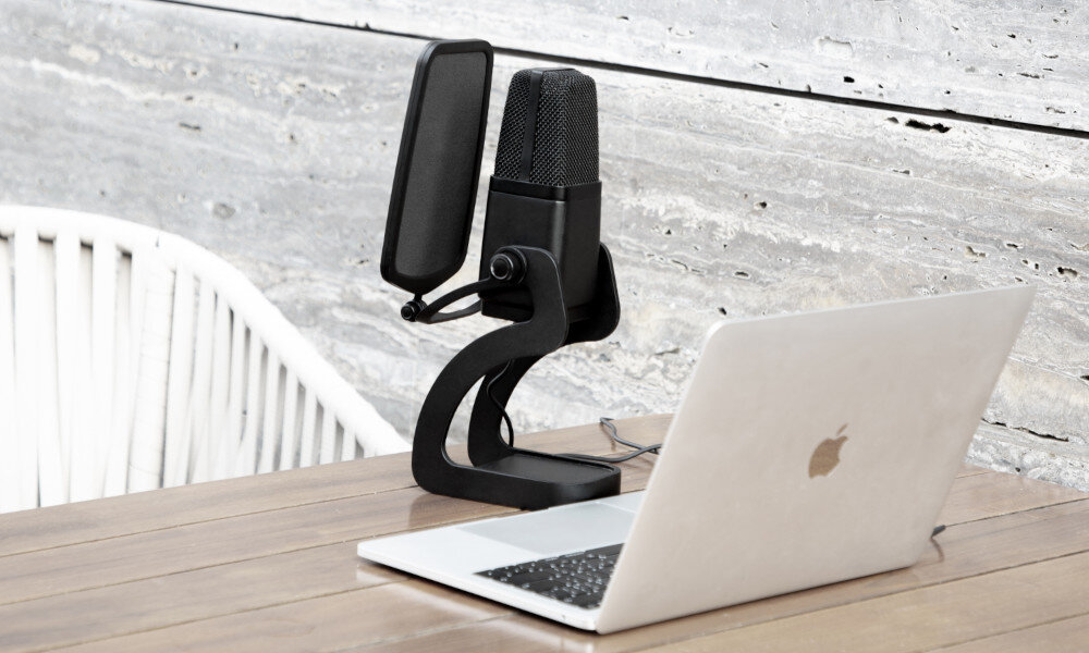 Mikrofon SARAMONIC SR-MV7000 mocowanie gwint statyw pop filtr