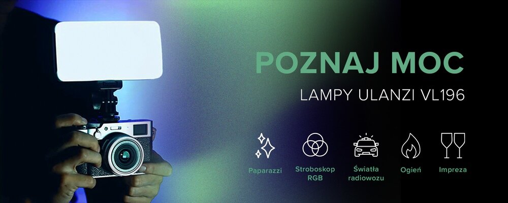 Baner Lampa LED Ulanzi VL196 'poznaj moc'