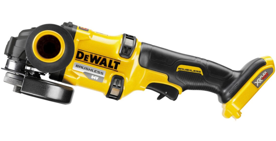 Szlifierka katowa DEWALT DCG418NT przyczepnosc komfort blokada wrzeciona