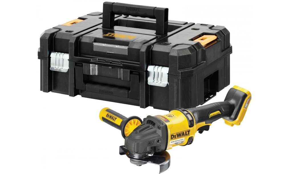 Szlifierka katowa DEWALT DCG418NT wyposazenie zestaw akcesoria komplet walizka