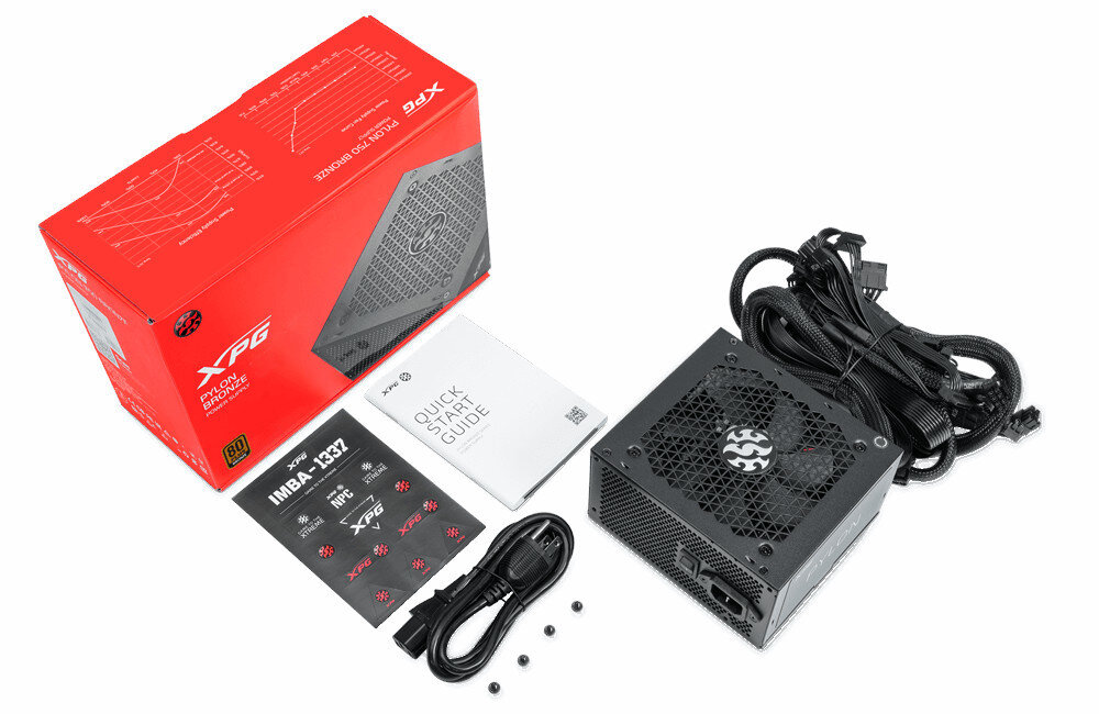 Zasilacz ADATA XPG Pylon 550W 80 Plus Bronze elemety opakowanie