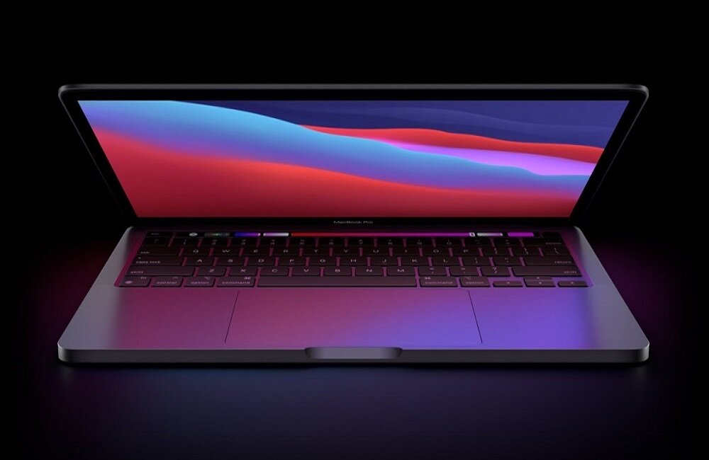APPLE MacBook Pro 13 wyglad ogolny front czip M1 CPU GPU bateria