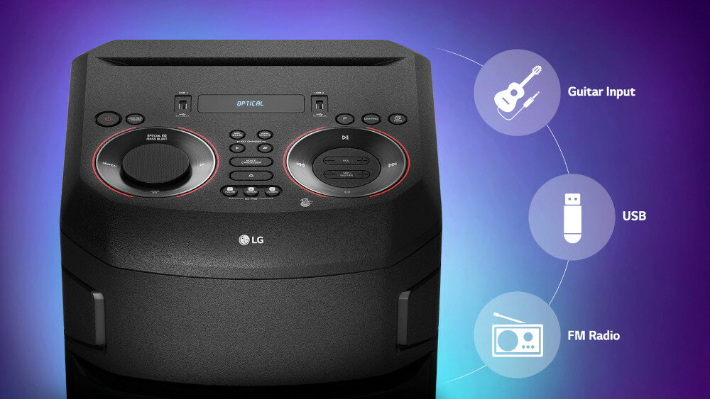 Power audio LG RN7 - złącza