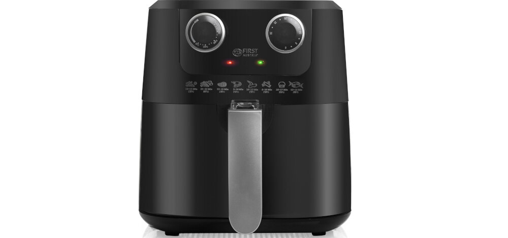 Frytkownica beztłuszczowa FIRST 5053 Air Fryer wyposazenie timer czas zbiornik na olek nieprzywierajaca powloka latwe czyszcznie prosta obsluga