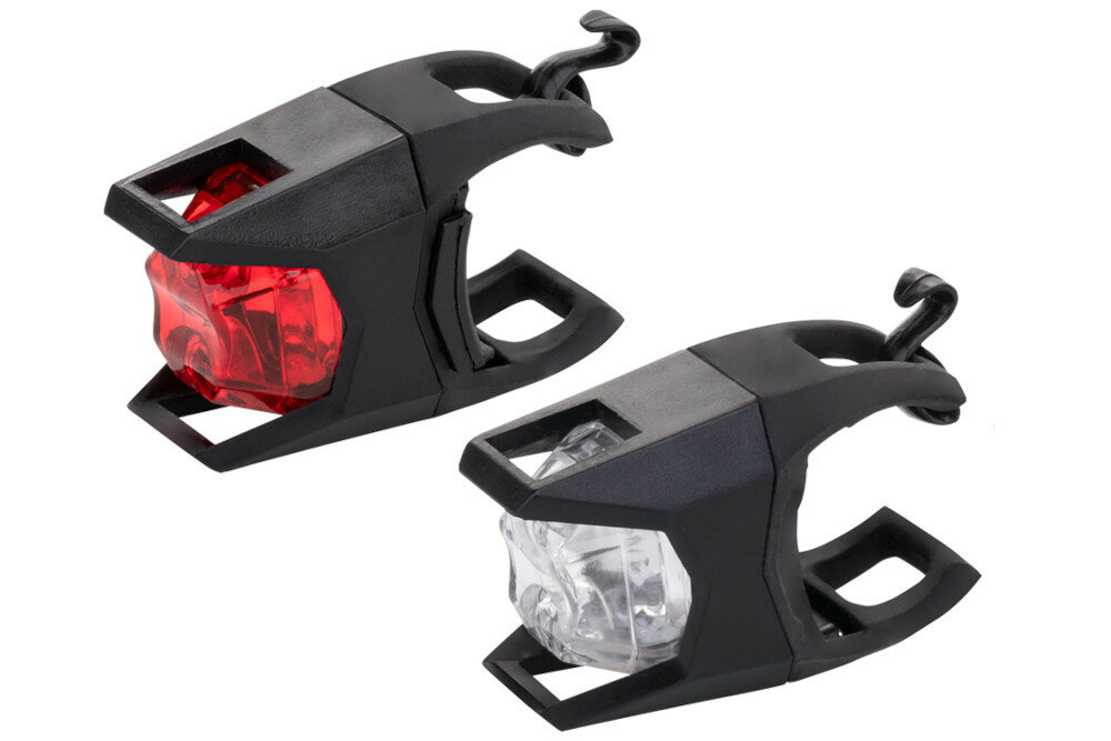 Zestaw lampek rowerowych VÖGEL BL101 wyglad front miganie ciagle tryby