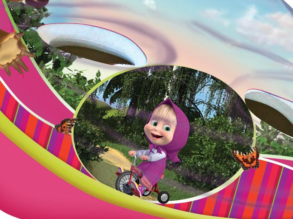 Kask rowerowy DISNEY Masha Wielokolorowy dla Dzieci (rozmiar M) abs eps amortyzacja