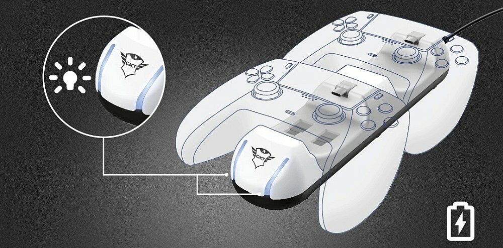 Stacja ładująca TRUST GXT251 playstation gaming ładowarka bateria konsola pady podwójna 