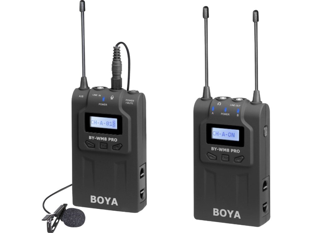 System bezprzewodowy BOYA BY-WM8 PRO K1 przeznaczenie zestaw działanie zasięg kanały