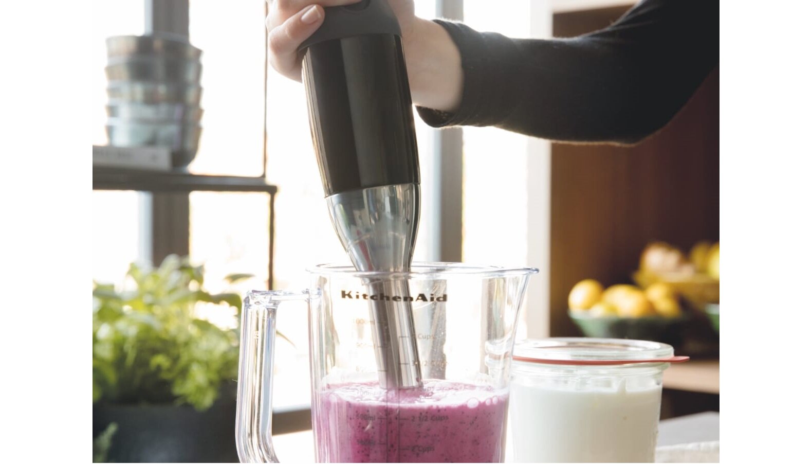 Blender KITCHENAID 5KHB2570EAC czarny wiele mozliwosci reczny miksowanie kruszenie nasadka z rozga akcesoria