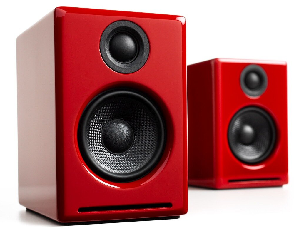 Kolumny głośnikowe AUDIOENGINE A2+ brzmienie bezprzewodowe łącze złącza dźwięk wszechstronność  obsługa instalacja design jakość wykonanie opakowanie zestaw