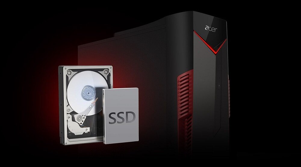 Komputer ACER Nitro N50 - przestrzeń do przechowywania danych dwa dyski SSD HDD
