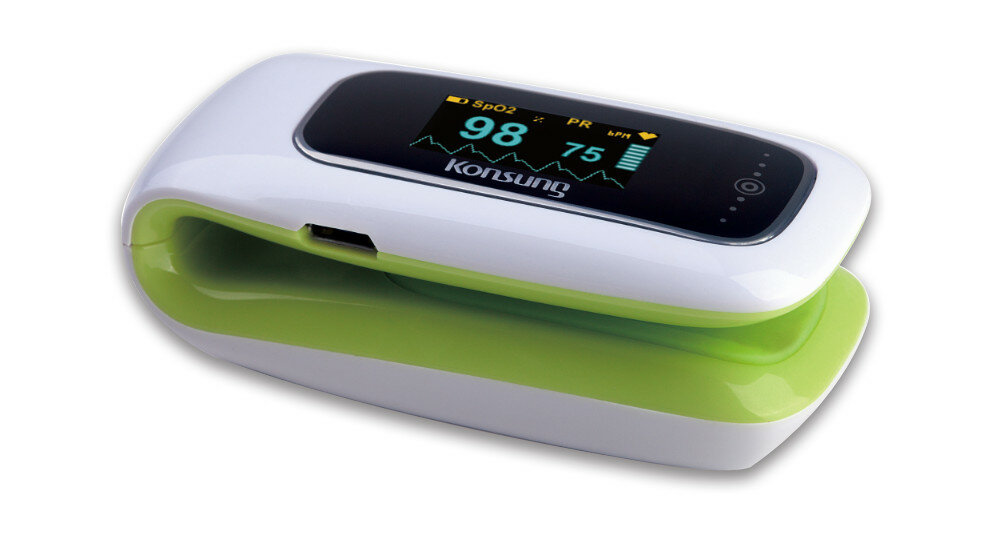 Pulsoksymetr KONSUNG Sonosat F01LT akumulator bateria odpornosc
