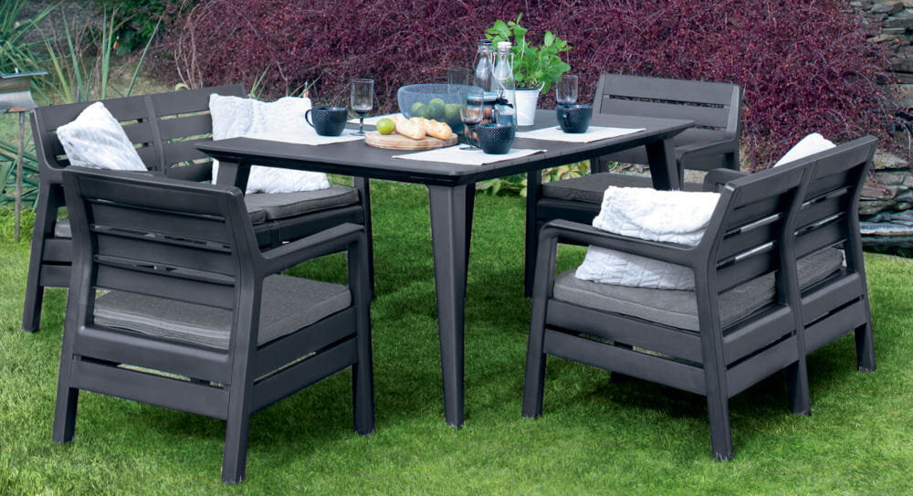 Stolik ogrodowy ALLIBERT Lima 160 226533 Cappuccino wysoka odporność na skrajne warunki atmosferyczne